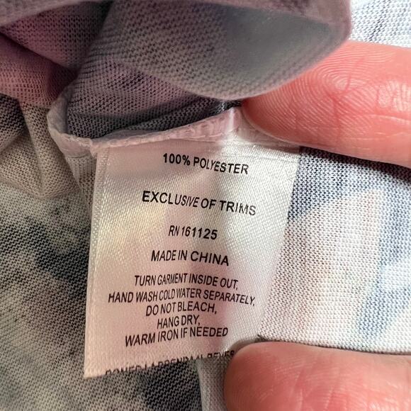 Essentials by Milano (L) White Multi Floral Doily Lace Short Sleeve Tee Shirt - Picture 6 of 7